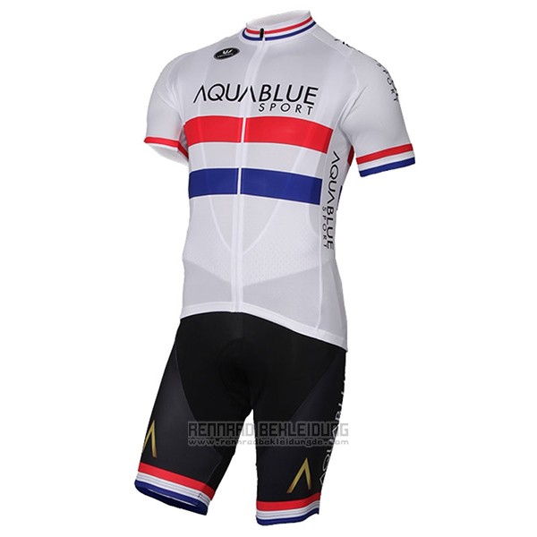 2017 Fahrradbekleidung Aqua Blue Sport Champion British Wei Trikot Kurzarm und Tragerhose - zum Schließen ins Bild klicken